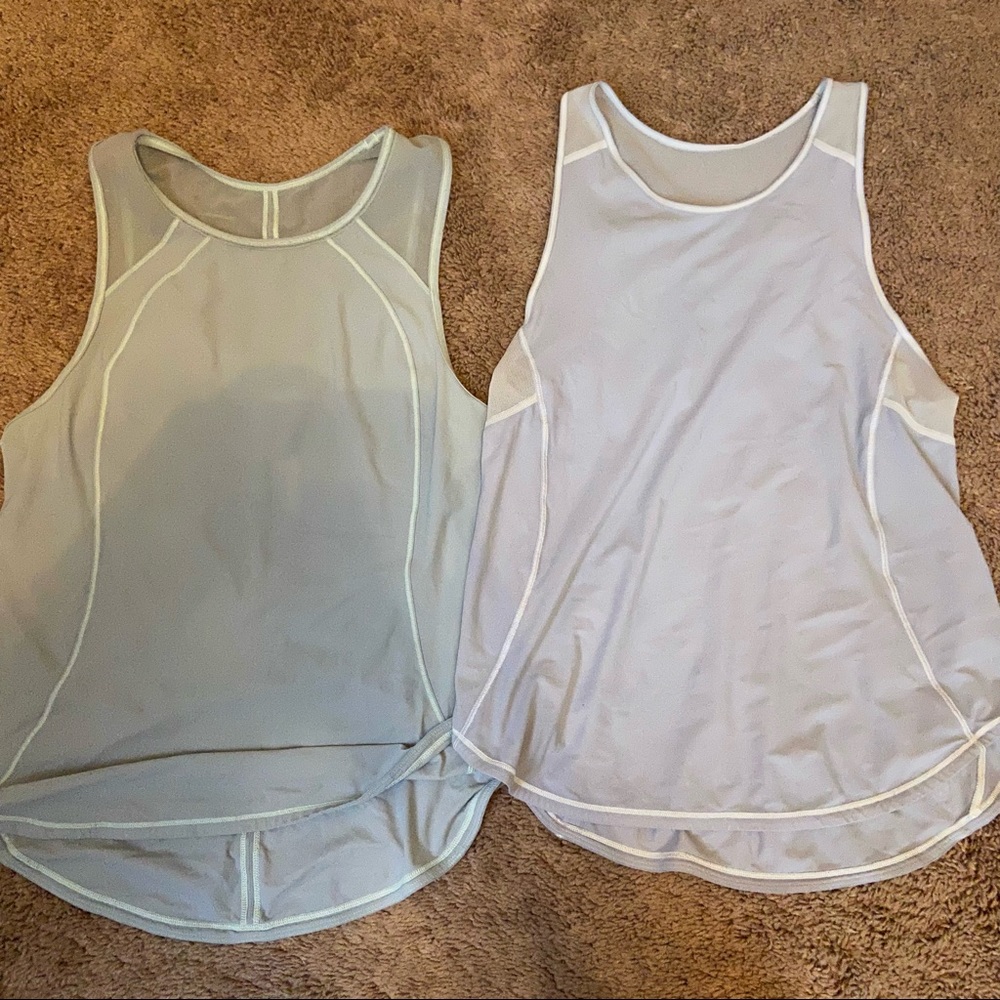lululemon athletica Women's Double Tank Top Set - Light Gray & White
